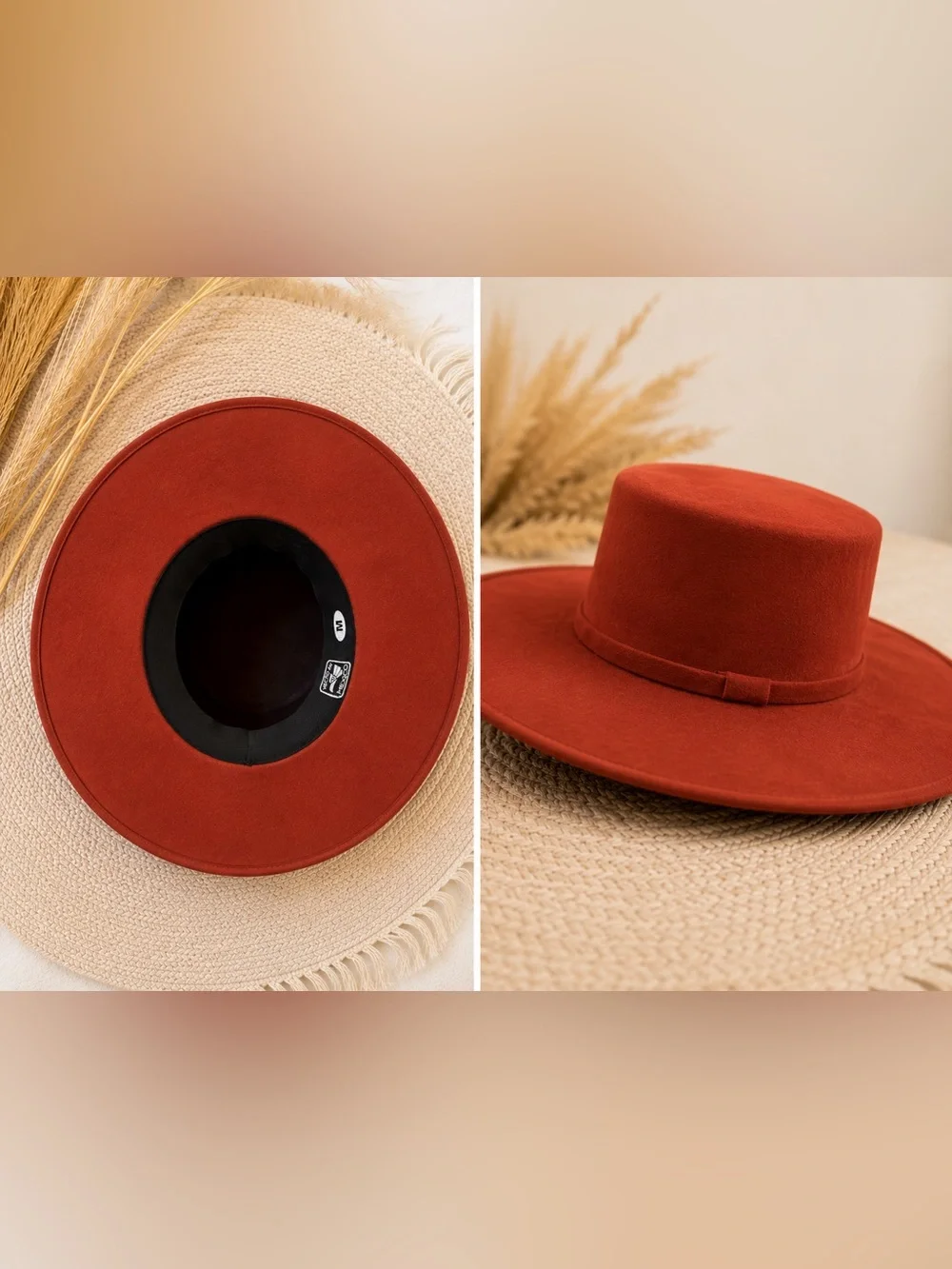 Wide Brim Felt Fedora Hat - western